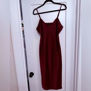 Banana Republic Burgundy Slip Midi Dress